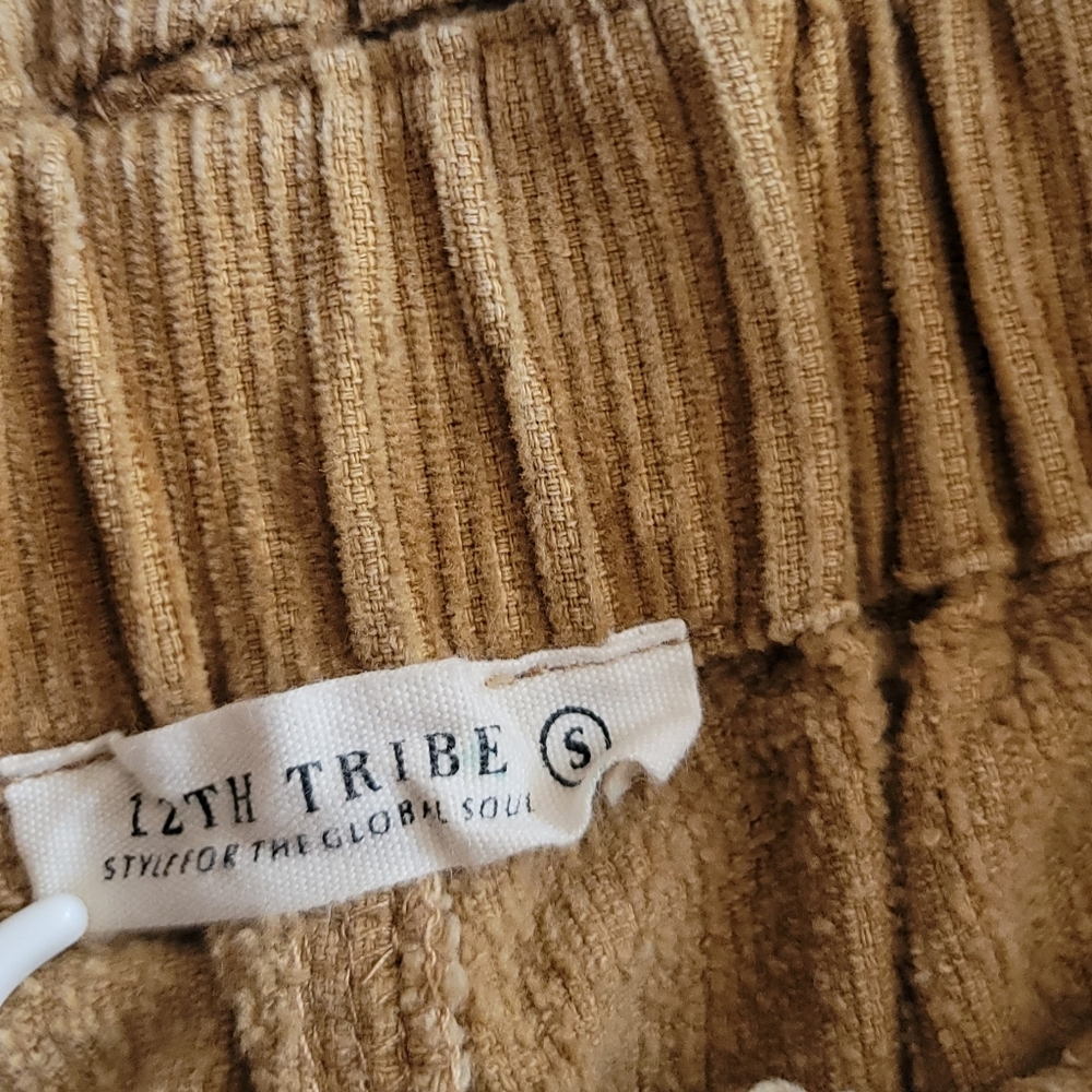 12th Tribe Sandstorm Camel High-Waisted Corduroy Pants - Picture 8 of 9